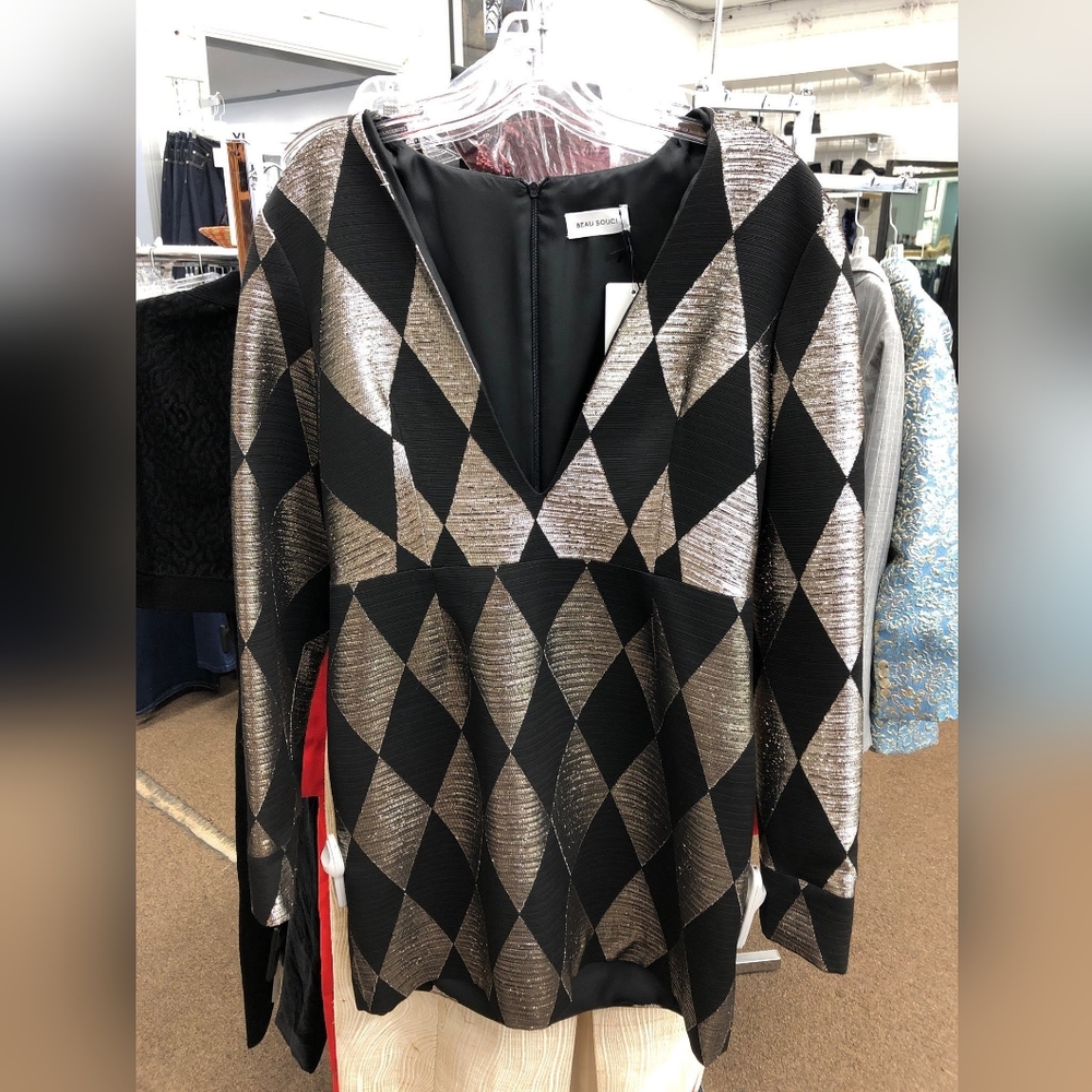 NWT Beau Souci metallic diamond dress